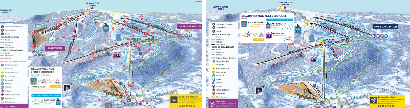 plan des pistes avec et sans piquemiette